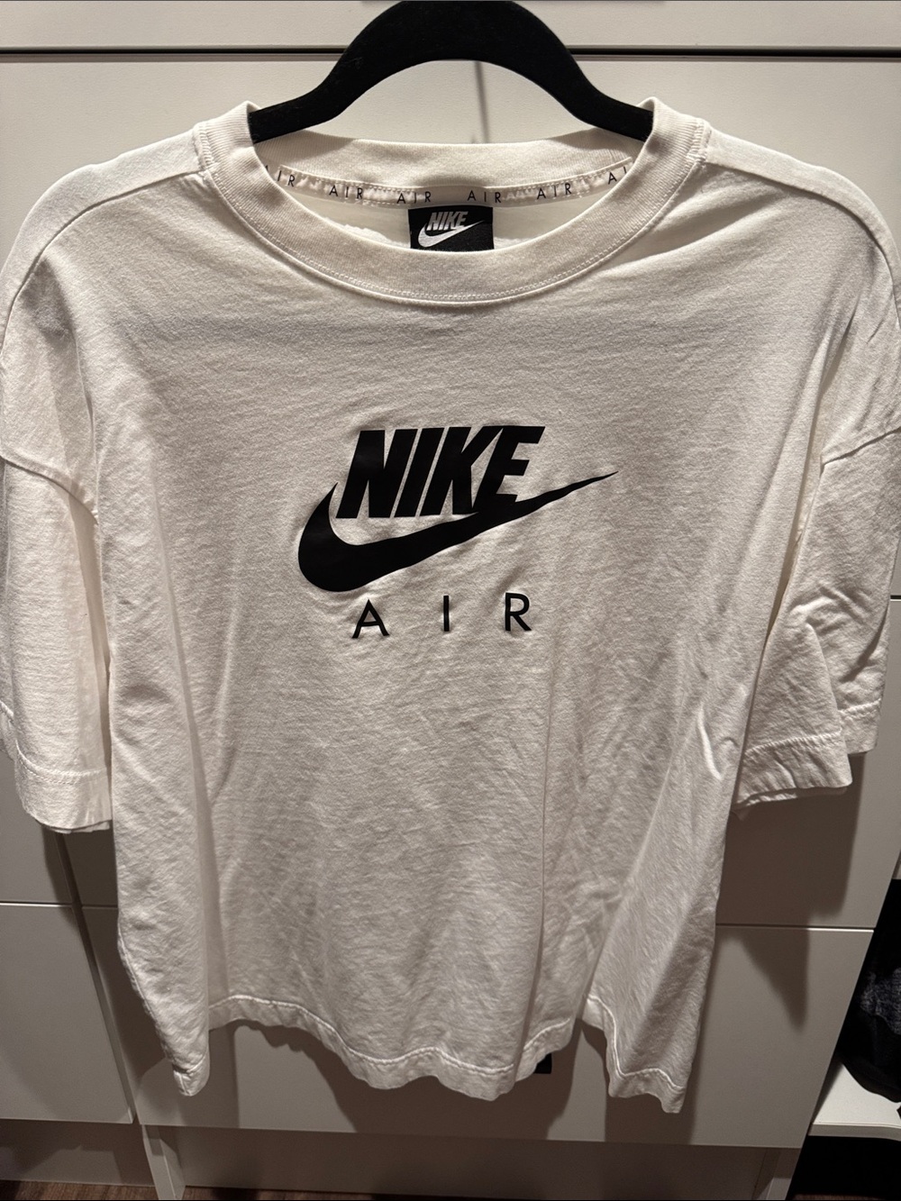 Nike White T-Shirt with Black Nike Air Logo
